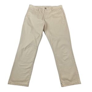 Old Navy Straight Built-in Flex Tan Chino Pants Khakis, Size 34 x 30